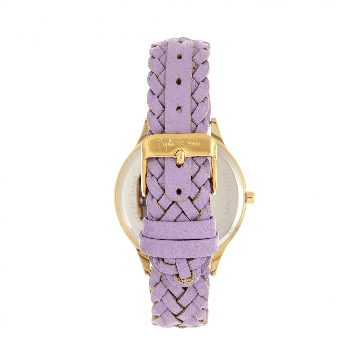 Sophie & Freda Tucson Leather-Band Watch w/Swarovski Crystals