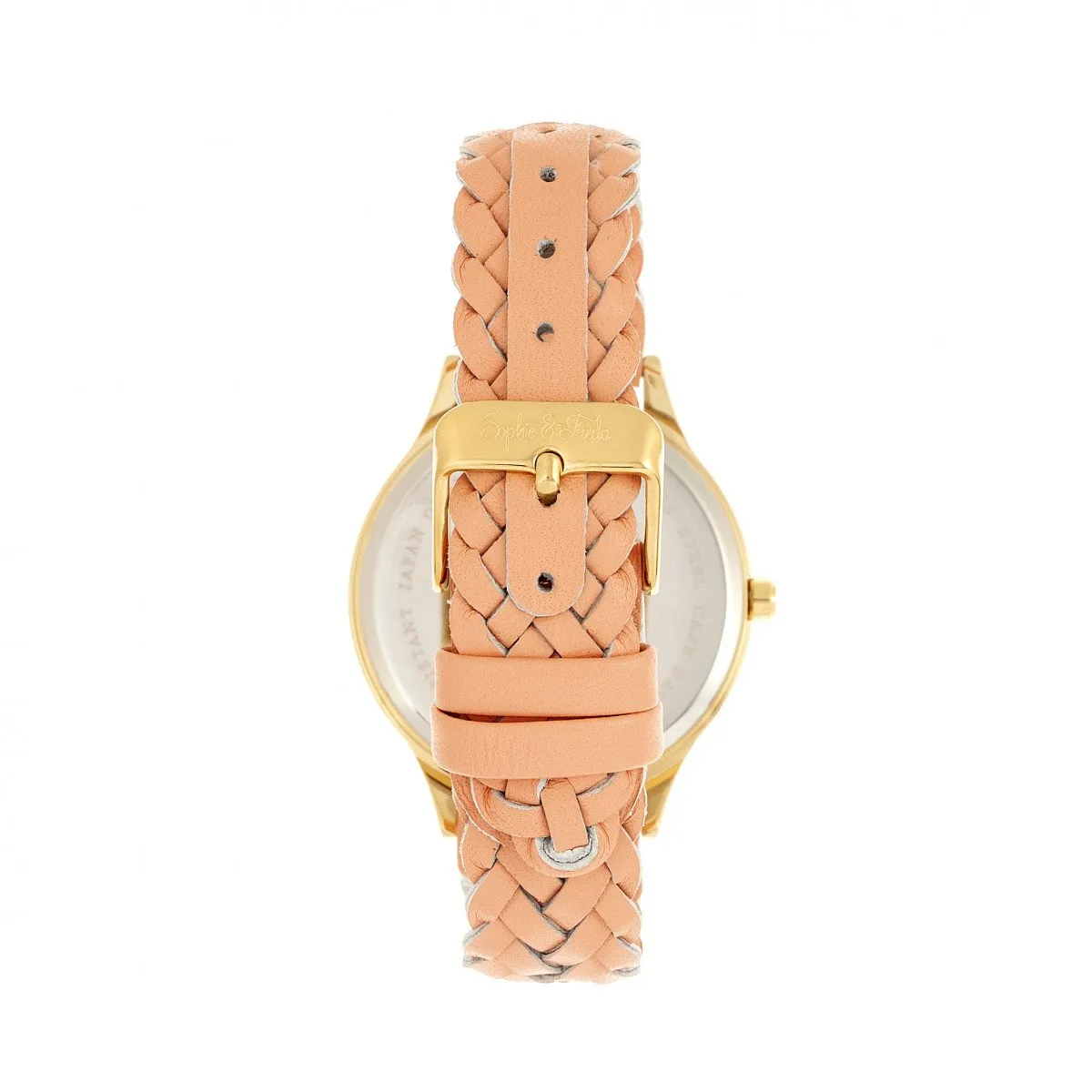 Sophie & Freda Tucson Leather-Band Watch w/Swarovski Crystals