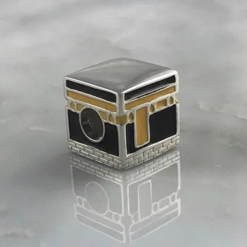 Exquisite Sterling Silver Kabah Pendant Charm – Elegant Islamic Jewelry Accessory