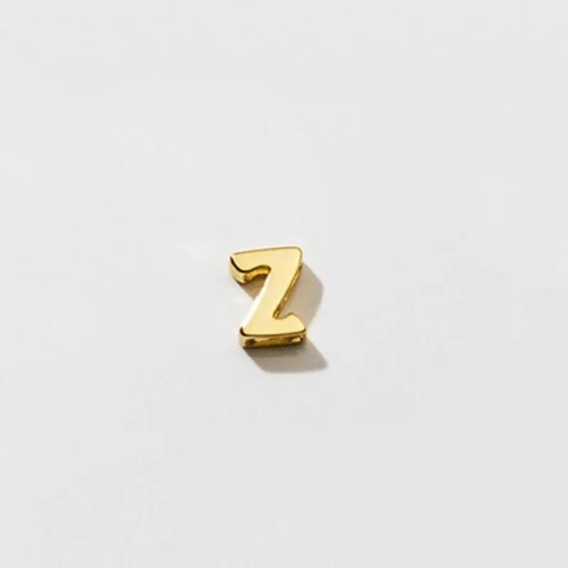 Sterling Silver Simple Gold 26 English Letter Pendant