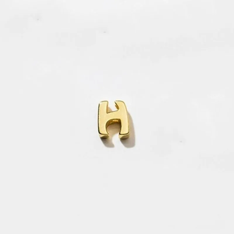 Sterling Silver Simple Gold 26 English Letter Pendant