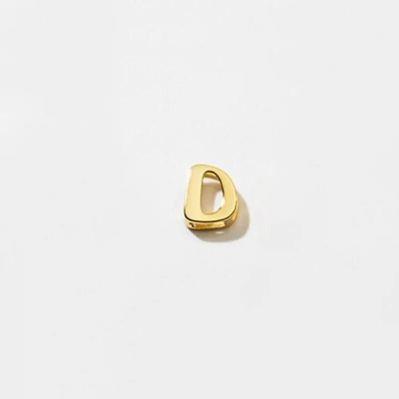 Sterling Silver Simple Gold 26 English Letter Pendant