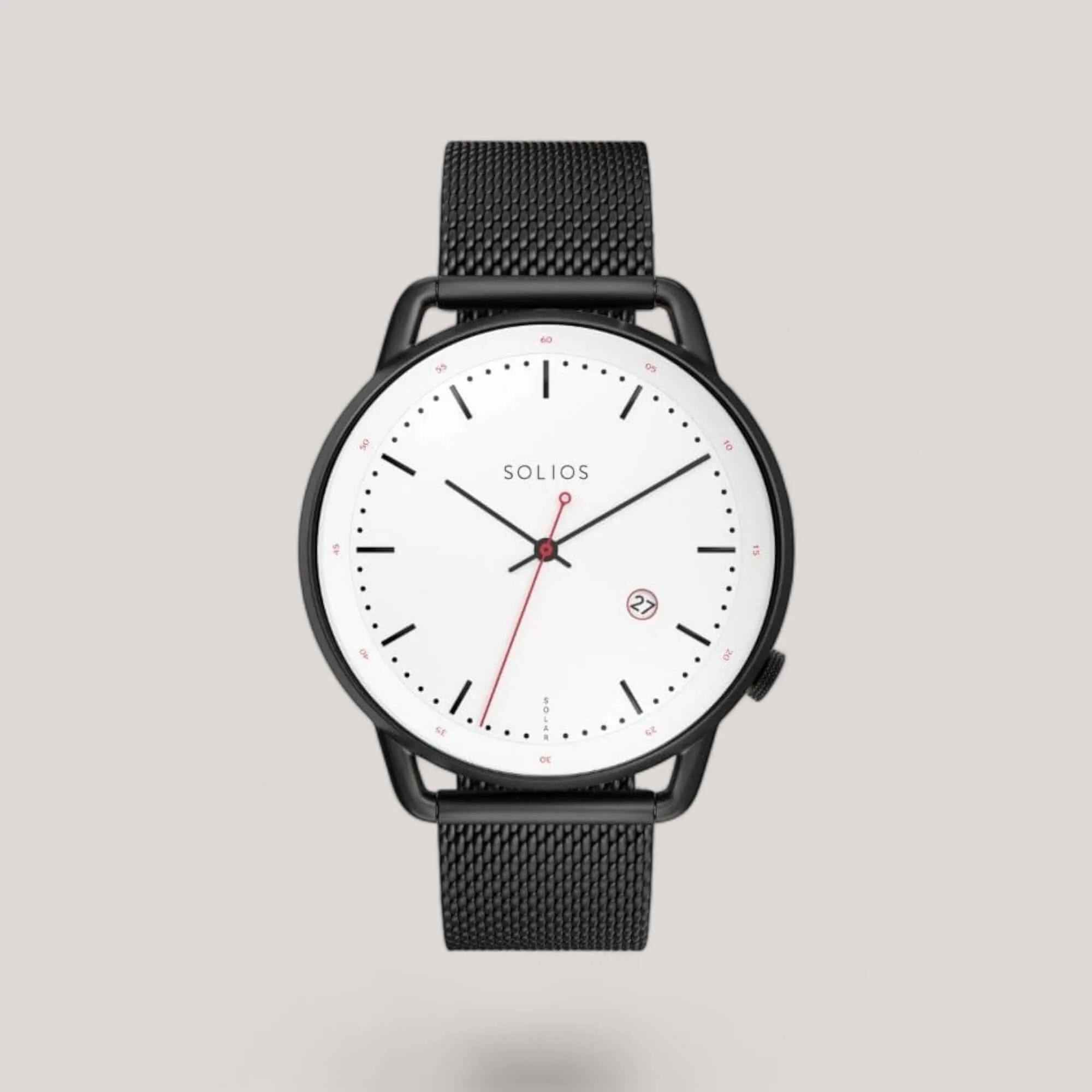 The Solar Curve | White Dial - Black Case