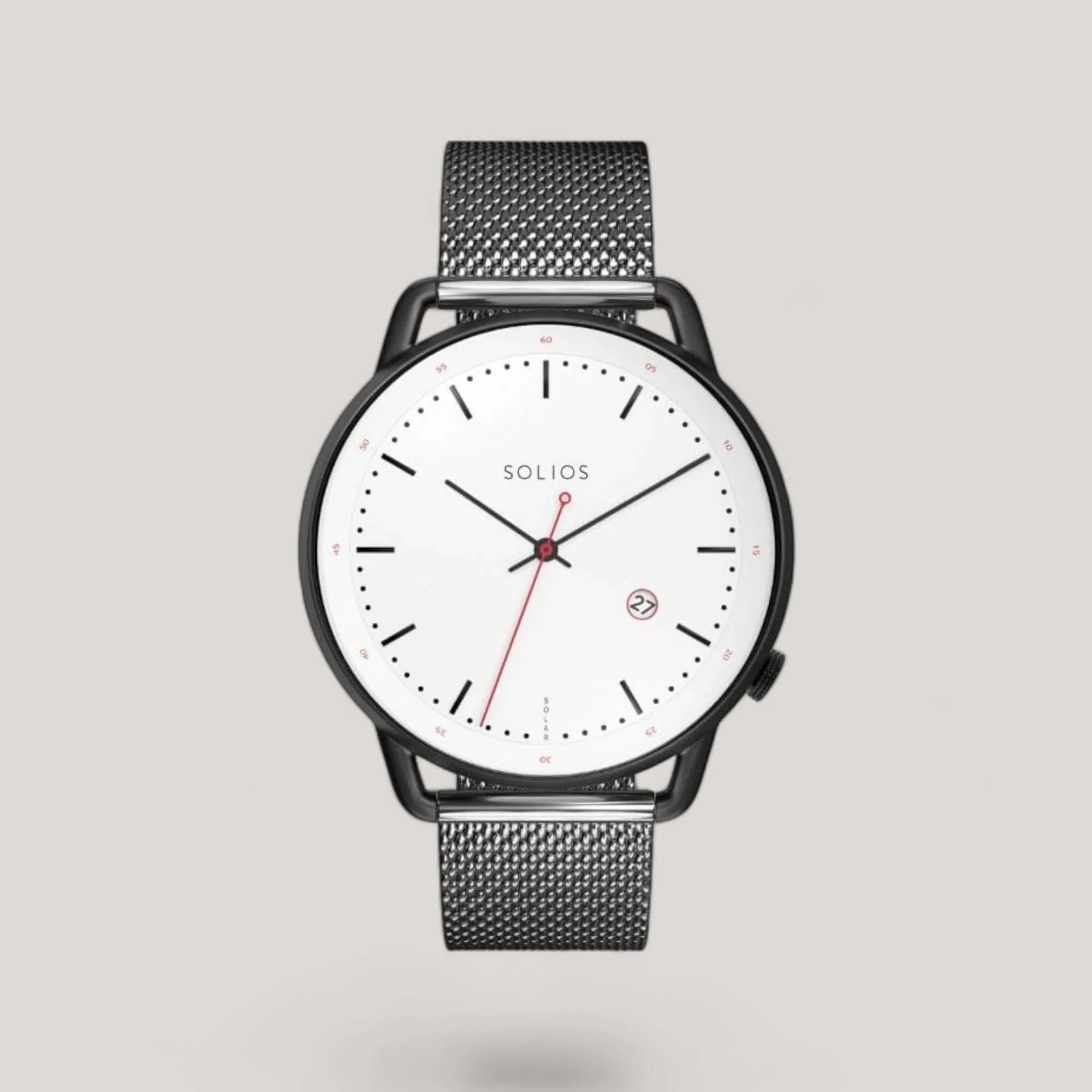 The Solar Curve | White Dial - Black Case