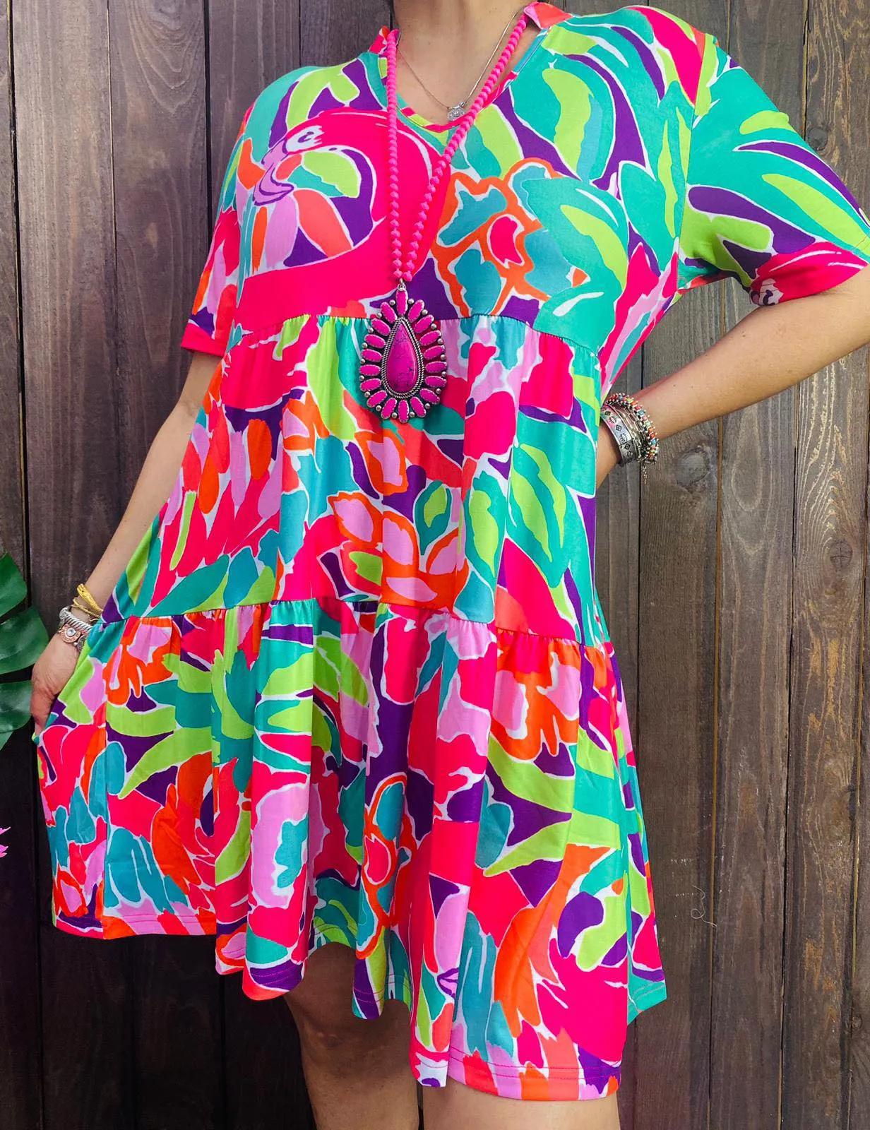 Tropical Baby Doll Dress