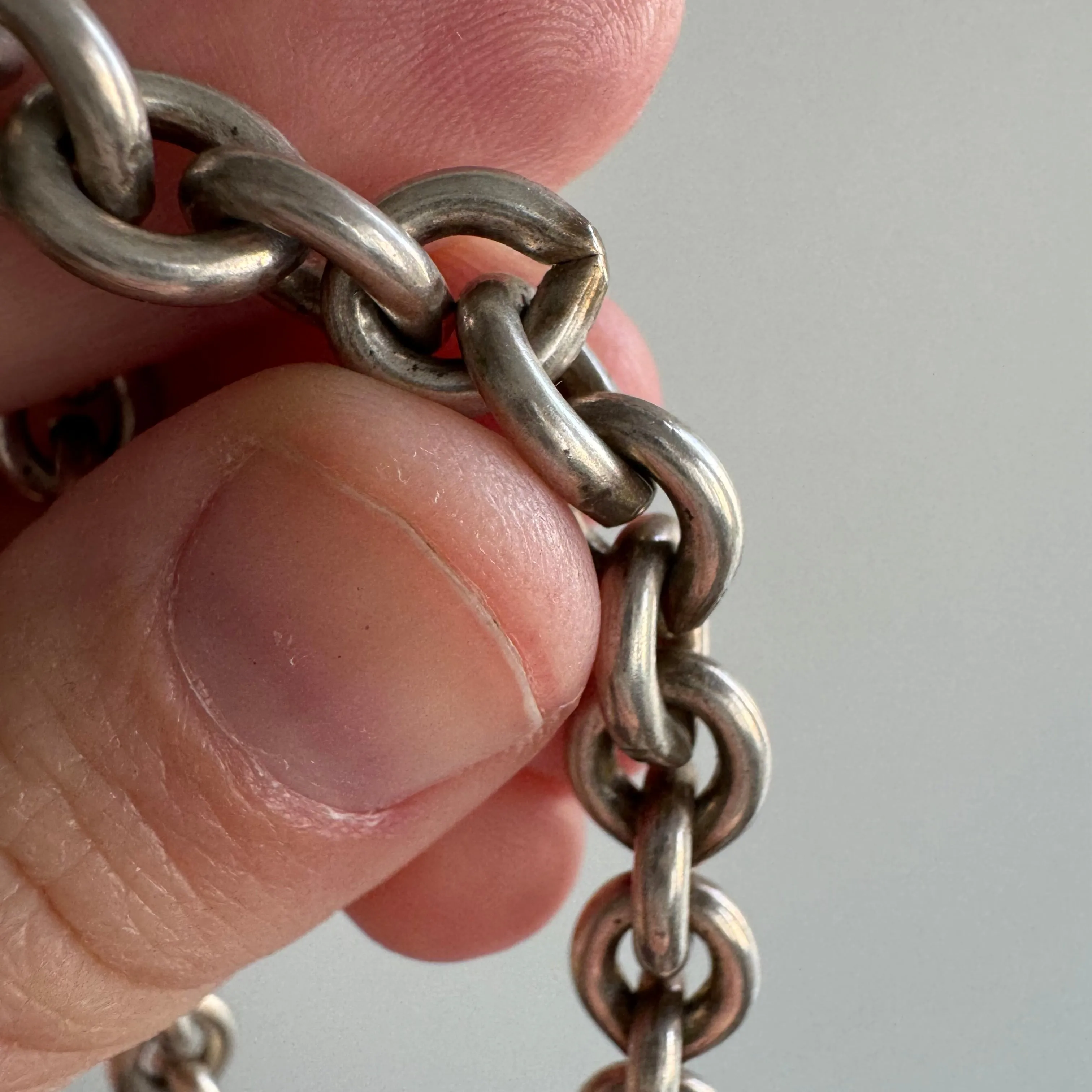 V I N T A G E // chunky cable / sterling silver chunky cable chain bracelet / 7, 23g