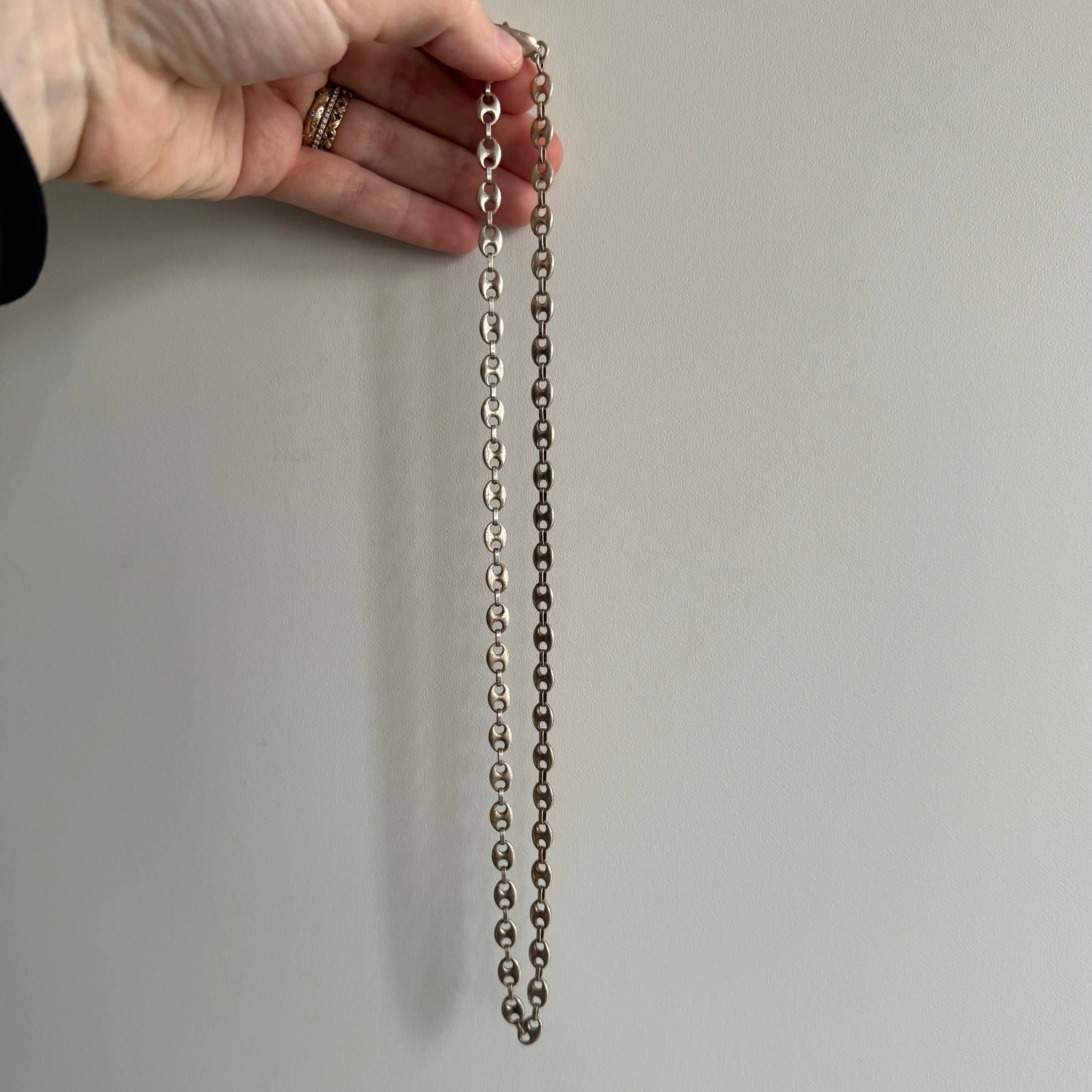 V I N T A G E // gucci layer / sterling silver puffy mariner link chain / 19.75, 20g