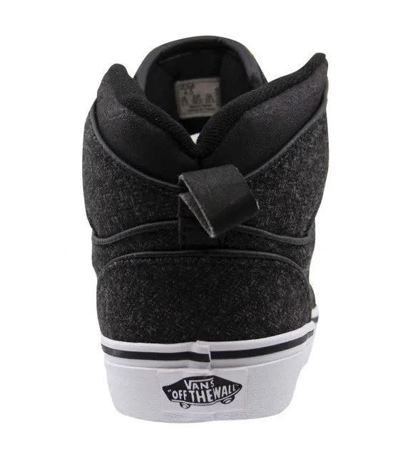 Vans Atwood Hi Top Black Leather Kids Lace Up Trainers VH1I48