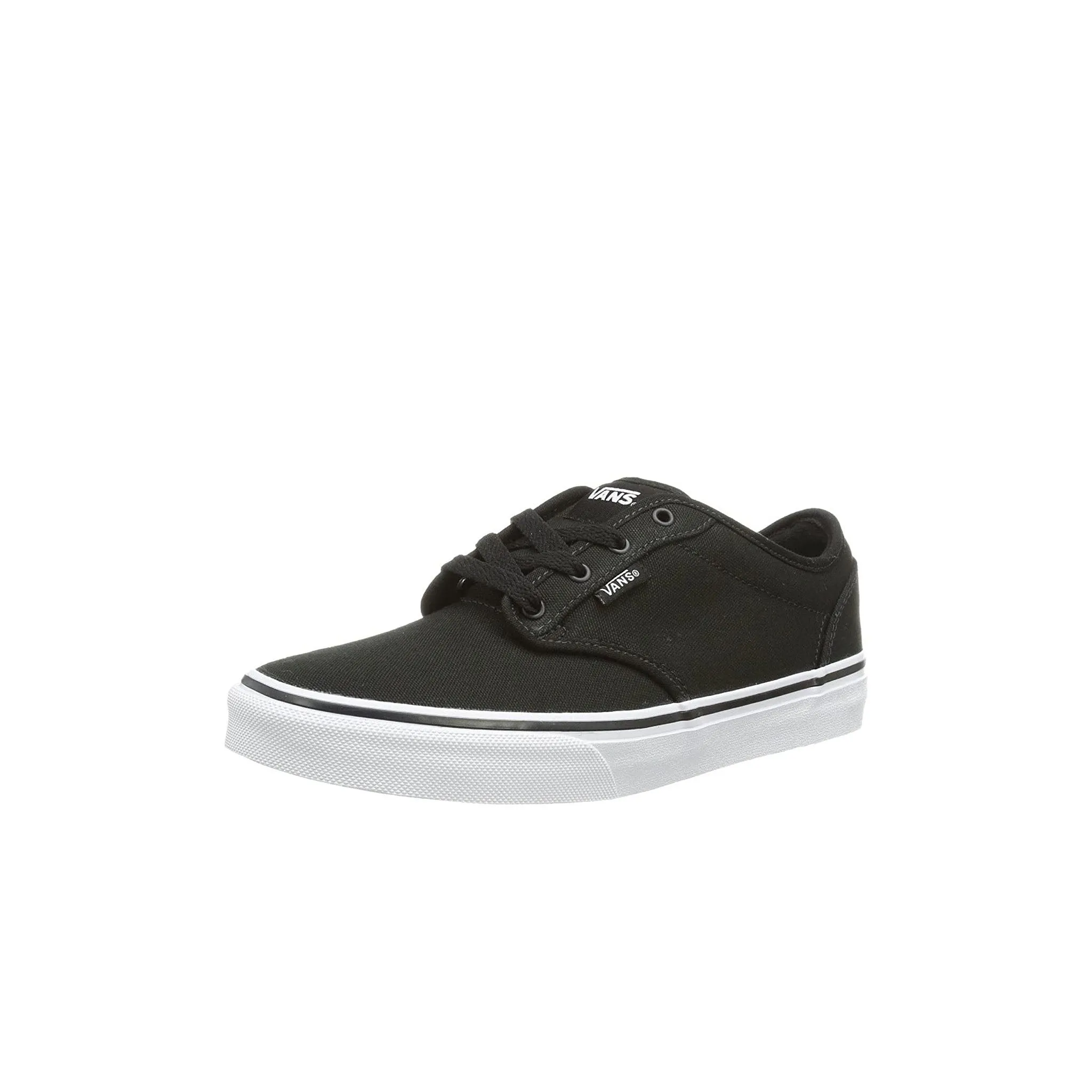 Vans Low Top Lace-Up Black Canvas Kids Plimsolls 14CFB3