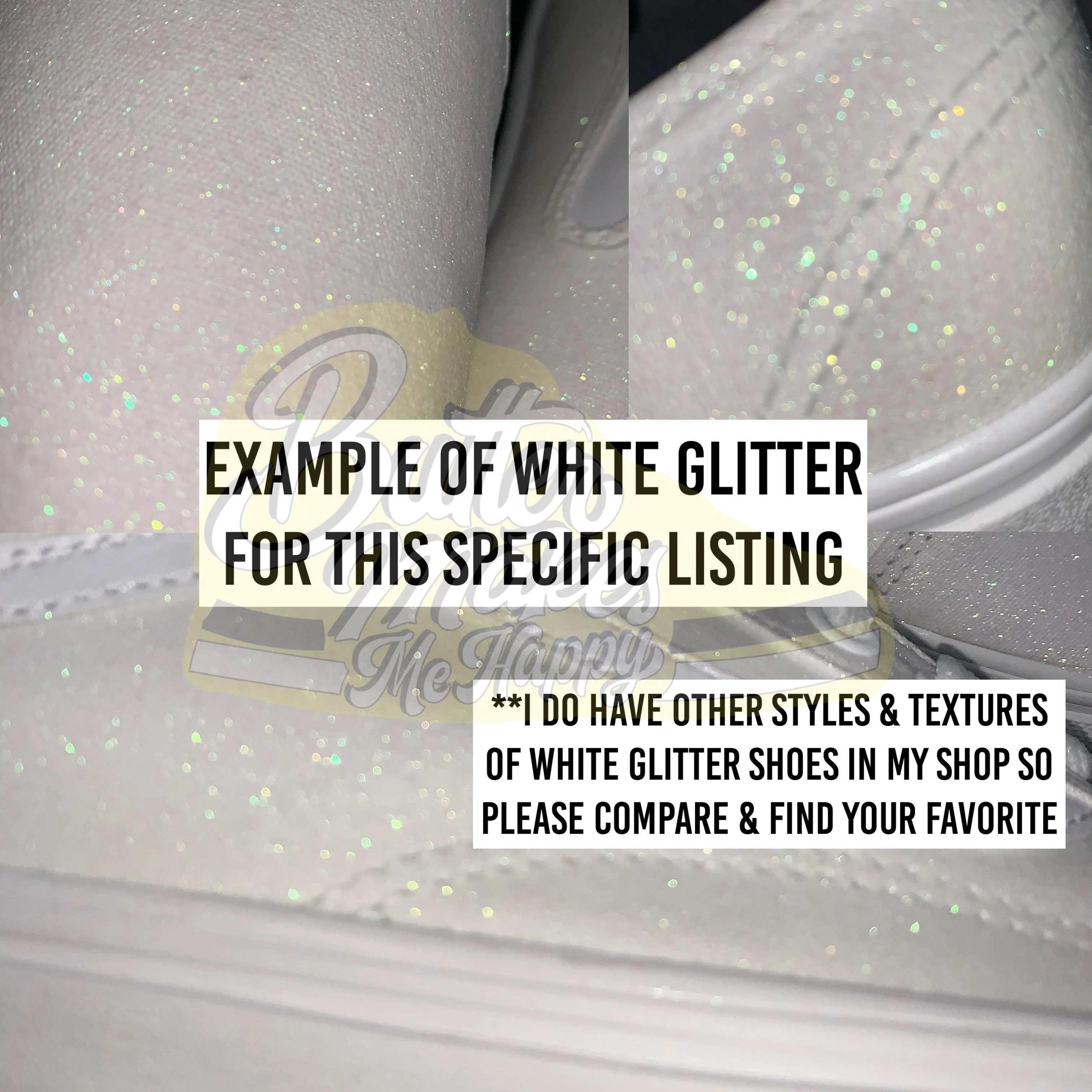 White Glitter Converse